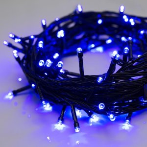 НИТЬ, 10 м, Н.Т. LED-100-220V, 8 режимов, СИНИЙ 