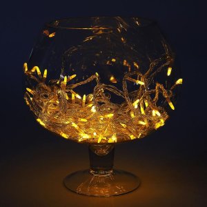 НИТЬ, 10 м. “Игла”, Н.С. LED-100-220V, 8 режимов, ЖЕЛТЫЙ 