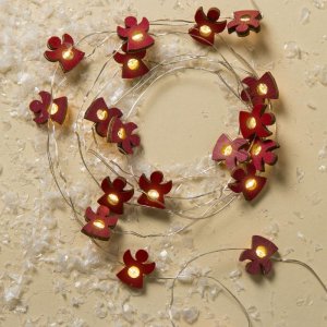 НИТЬ, 2 м, "Роса", с насад, "Ангел красный", LED-20-3V, 2*АА (не в компл), фиксинг, Т/БЕЛЫЙ 