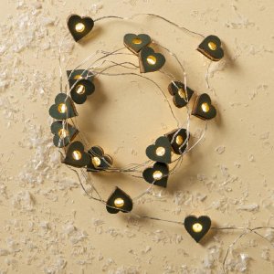 НИТЬ, 2 м, "Роса", с насад, "Сердце синее", LED-20-3V, 2*АА (не в компл), фиксинг, Т/БЕЛЫЙ 