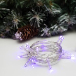 НИТЬ, 2 м, Н.С. LED-20-4,5 V, (АА*3 шт.не в компл.), 2 режима, ФИОЛЕТОВЫЙ 