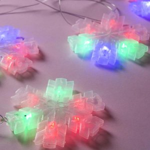 НИТЬ, 2 м, с насад. "Снежинка матовая", 12х12 см, Н.С. LED-36-220V, МУЛЬТИ (RG/RB) 