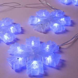 НИТЬ, 2 м, с насад. "Снежинка матовая", 12х12 см, Н.С. LED-36-220V, СИНИЙ 