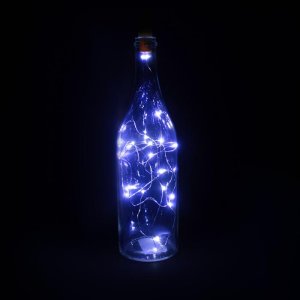 НИТЬ, 2 м. "Роса" "Бутылочная пробка" LED-20-4.5V, (LR44 3 шт в комплекте), БЕЛЫЙ 
