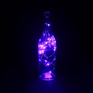 НИТЬ, 2 м. "Роса" "Бутылочная пробка" LED-20-4.5V, (LR44 3 шт в комплекте), ФИОЛЕТОВЫЙ 