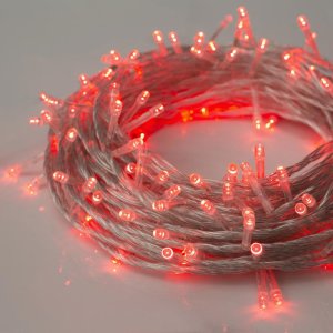 НИТЬ, 20 м, Н.С. LED-200-220V, 8 режимов, КРАСНЫЙ 
