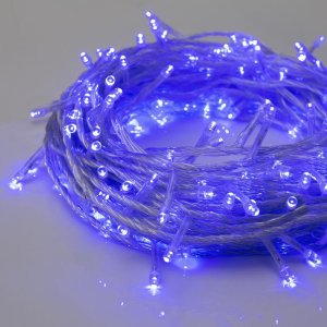 НИТЬ, 20 м, Н.С. LED-200-220V, 8 режимов, СИНИЙ 