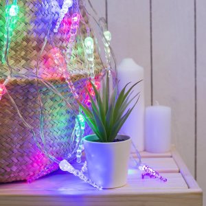 НИТЬ, 3 м, USB, с насад. "Сосульки 7,5 см", Н.С. LED-20-5V, МУЛЬТИ 