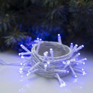 НИТЬ, 5 м, Н.Б. LED-50-220V, 8 режимов, СИНИЙ 