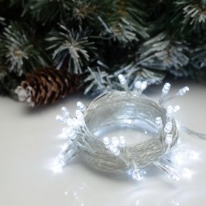 НИТЬ, 5 м, Н.С. LED-50-220V, 8 режимов, БЕЛЫЙ 