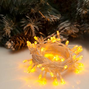 НИТЬ, 5 м, Н.С. LED-50-220V, 8 режимов, ЖЕЛТЫЙ 