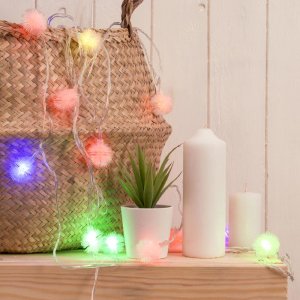 НИТЬ, 5м. с насад. “Ежики”, Н.С. LED-20-220V, моргает, МУЛЬТИ (RG/RB) 