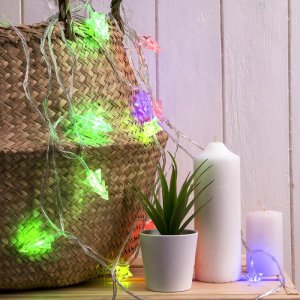 НИТЬ, 5м. с насад. “Елки маленькие”, Н.С. LED-20-220V, моргает, МУЛЬТИ 
