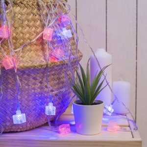 НИТЬ, 5м. с насад. “Кубик тающий”, Н.С. LED-20-220V, моргает, МУЛЬТИ 