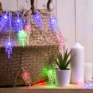 НИТЬ, 5м. с насад. “Льдинка”, Н.С. LED-20-220V, моргает, МУЛЬТИ 