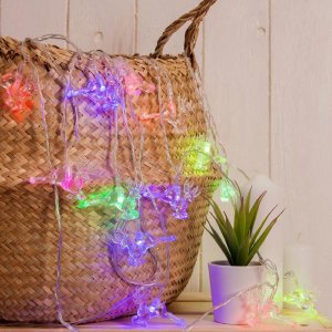 НИТЬ, 5м. с насад. “Олени”, Н.С. LED-20-220V, моргает, МУЛЬТИ 