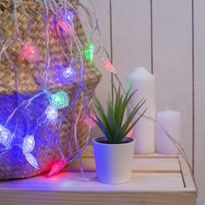 НИТЬ, 5м. с насад. “Сердце малое”, Н.С. LED-20-220V, моргает, МУЛЬТИ 