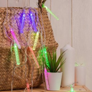 НИТЬ, 5м. с насад. “Сосульки с пузырьками”, Н.С. LED-20-220V, моргает, МУЛЬТИ 