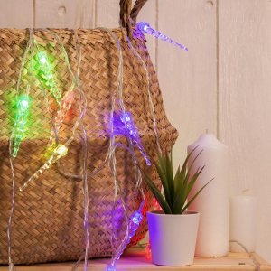 НИТЬ, 5м. с насад.“Сосулька тающая”, Н.С. LED-20-220V,моргает,МУЛЬТИ 