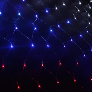 СЕТЬ, Флаг России, Ш:1,6 м, В:1,6 м, Н.С. LED-144-220V, 8 режимов, ТРИКОЛОР 
