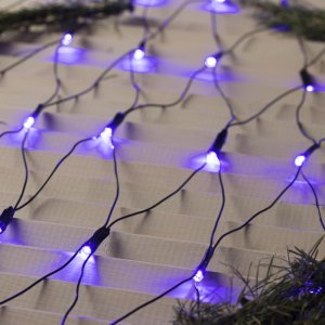 СЕТЬ, Ш:1,6 м, В:1,6 м, Н.Т. LED-144-220V, 8 режимов, СИНИЙ 