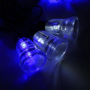Гирлянда "Метраж" улич. с насад. "Колокол" 5 м, Н.Т. LED-30-220V, моргает. БЕЛО-СИНИЙ 