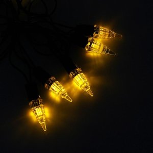 Гирлянда "Метраж" улич. с насад. "Конус" 5 м, Н.Т. LED-40-220V, фиксинг, ЖЕЛТЫЙ 