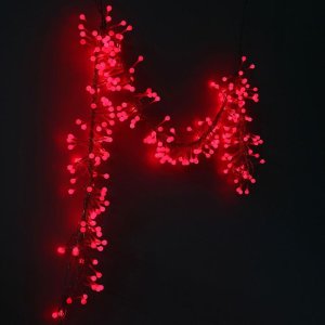 НИТЬ уличная, УМС, Мишура шарики Д:3 м, Н.С. LED-288-220V фиксинг, КРАСНЫЙ 