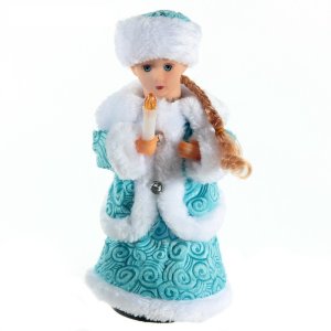Снегурочка 30 см "Пуговка ромбик" голубая