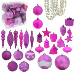 Ёлочные украшения Пурпурное ассорти (набор 42 шт.)           