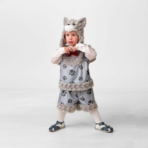 Карнавальный костюм "Котёнок Барсик", маска, жилет, шорты, р-р 28, рост 110 см
