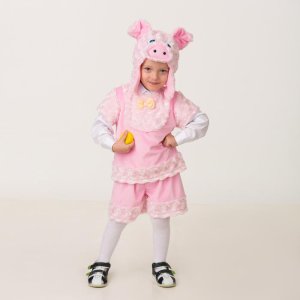 Карнавальный костюм "Поросёнок Рюрик", маска, жилет, шорты, р.26   