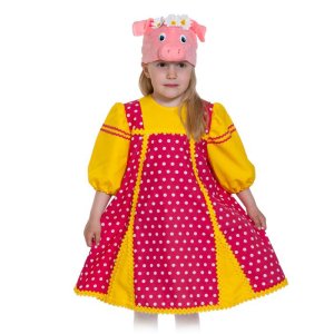 Карнавальный костюм "Свинка Фрося", маска, сарафан, рост 98-128 см 