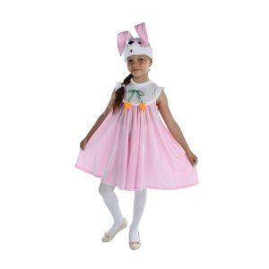 Карнавальный костюм "Зайка", сарафан из плюша, шапка, р-р 56, рост 98-104 см