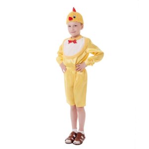Карнавальный костюм "Цыплёнок", рубашка, шорты, манишка, шапка, р-р 64, рост 122-128 см