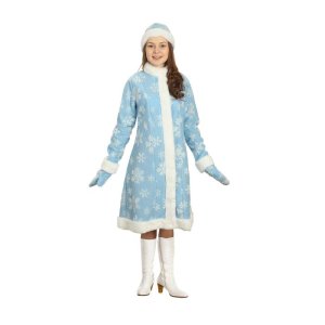 Карнавальный костюм "Снегурочка", шубка, шапочка, рукавички, р-р 42