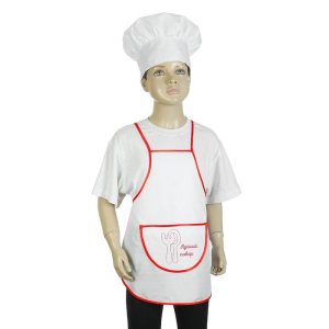 Карнавальный костюм "Поварёнок", фартук, колпак, р-р 28-30, рост 98-116 см