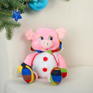 Мягкая игрушка "Свинюшка в полосатых ботиночках" 17 см 