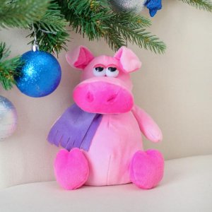 Мягкая игрушка "Хрюн фиолетовый шарф" 