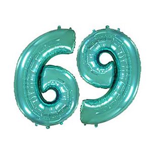 Шар фольгированный 40" "Цифра 6/9", цвет бирюзовый