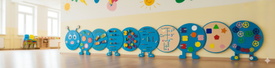 Развивающая настенная панель «Яркая гусеничка» (8 модулей) 202658328 галерея 1