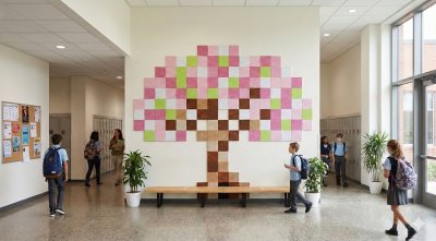 Комплект акустических войлочных стендов "Дерево Весной" КВС-63 галерея 1