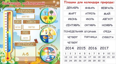 Календарь наблюдений с плашками