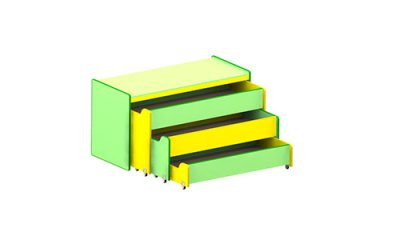 Кровать 3-х ярусная выкатная