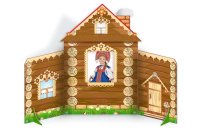 Двусторонняя декорация "Русская избушка. Зима-Лето" 49314 галерея 1
