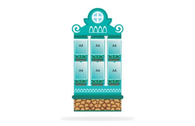 Домик-стенд бирюзовый