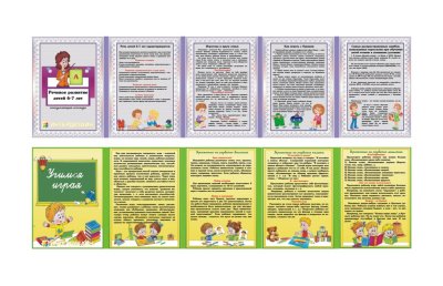 Двухсторонняя папка-передвижка "Речевое развитие -6-7 лет, Учимся играя"