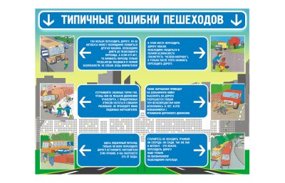 Стенд "Типичные ошибки пешехода"