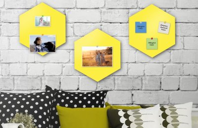 Базовая магнитная панель"Сота" 40х40 лимонно-желтая  41947 галерея 1