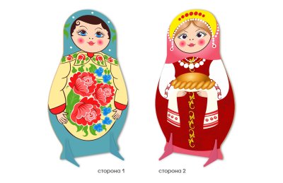 Двусторонняя напольная декорация "Матрешка" малая 51484 галерея 1